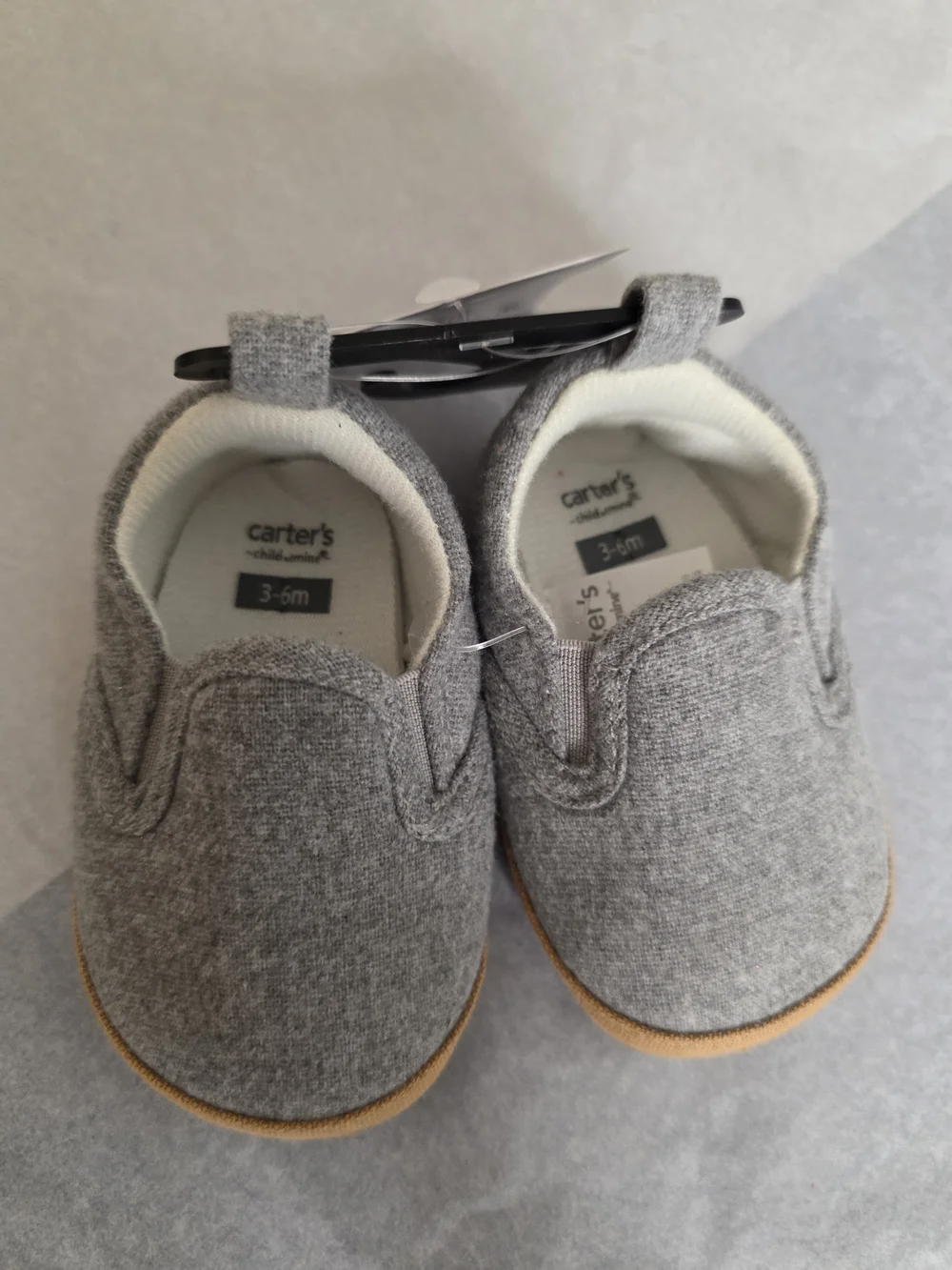 Kids Slip-On Casual Shoes in Gray with Tan Sole